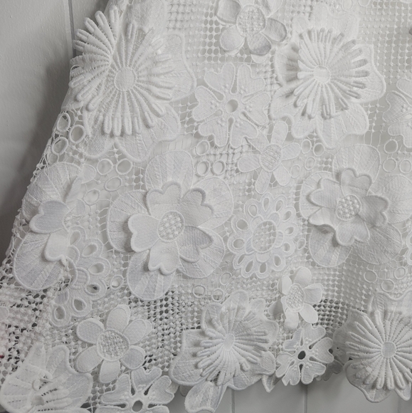Tuckernuck Blanc Guipure Lace Blythe Dress White Dimensional Floral Bridal SM - Picture 9 of 16